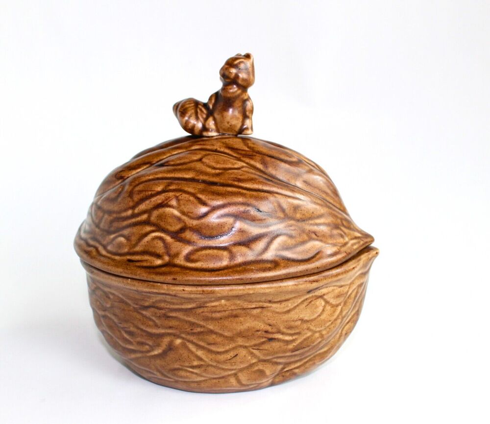 Covered Trinket Dish Catchall Cottagecore Boho Squirrel Artist Signed